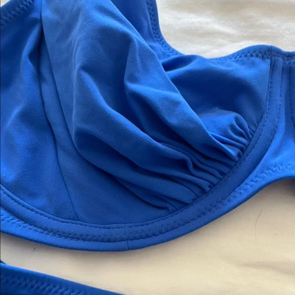 Fantasie Vibrant Blue Underwire Bikini Set Ruching Accent NWOT - Picture 2 of 9